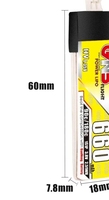Gaoneng GNB 660mAh 3.8V 1S 90C/180C HV 4.35V, 5 pièces, batterie Lipo légère, prise PH2.0 pour Emax Tinyhawk Mobula7 LDARC TINY7