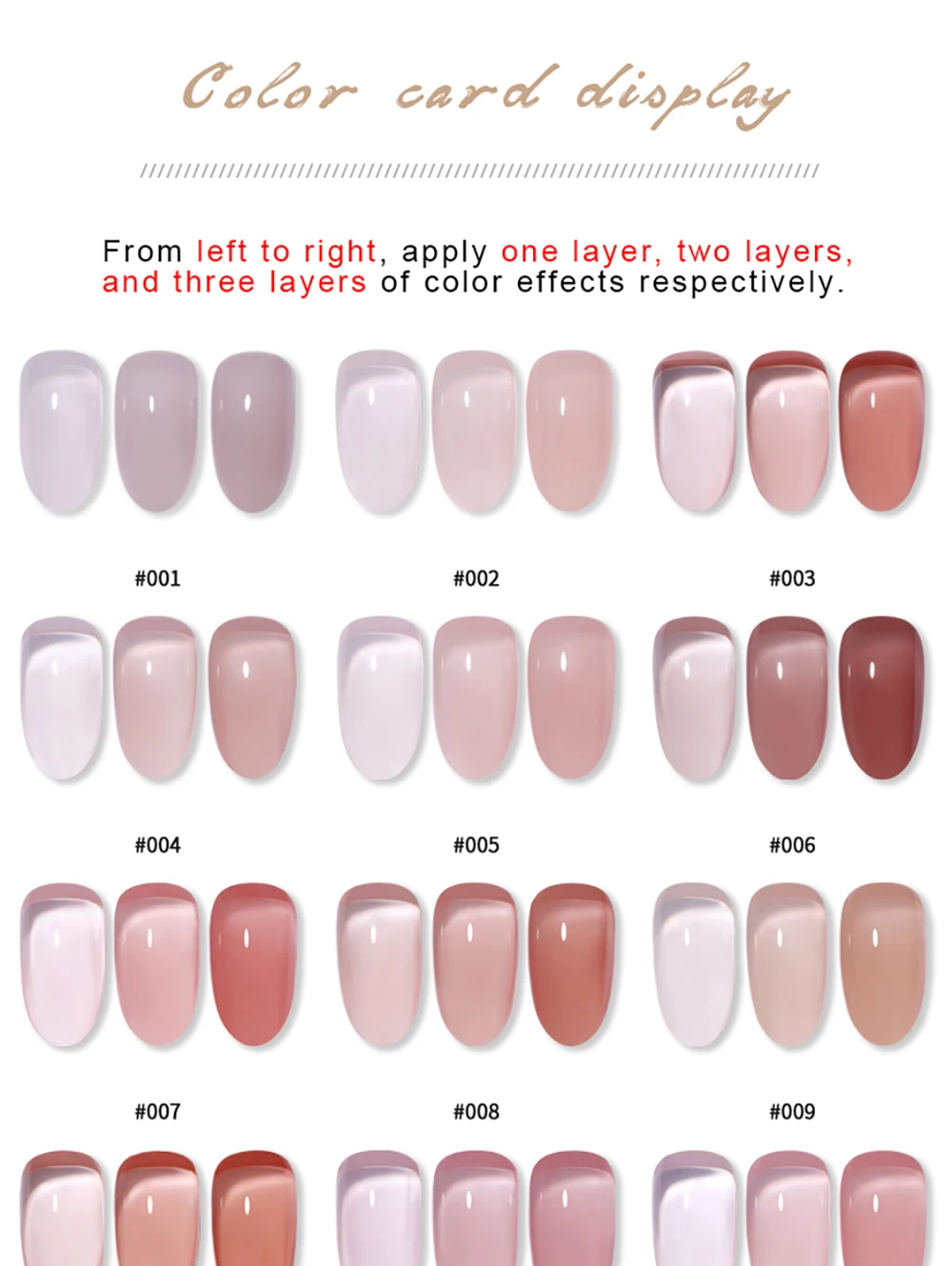 Vendeeni 24 Farben Jelly Transparenter Gel-Nagellack Nude Pink Hautfarbe UV Soak Off Gel-Lack Jade Nail Art Gel-Lack 15ml – Detail 9