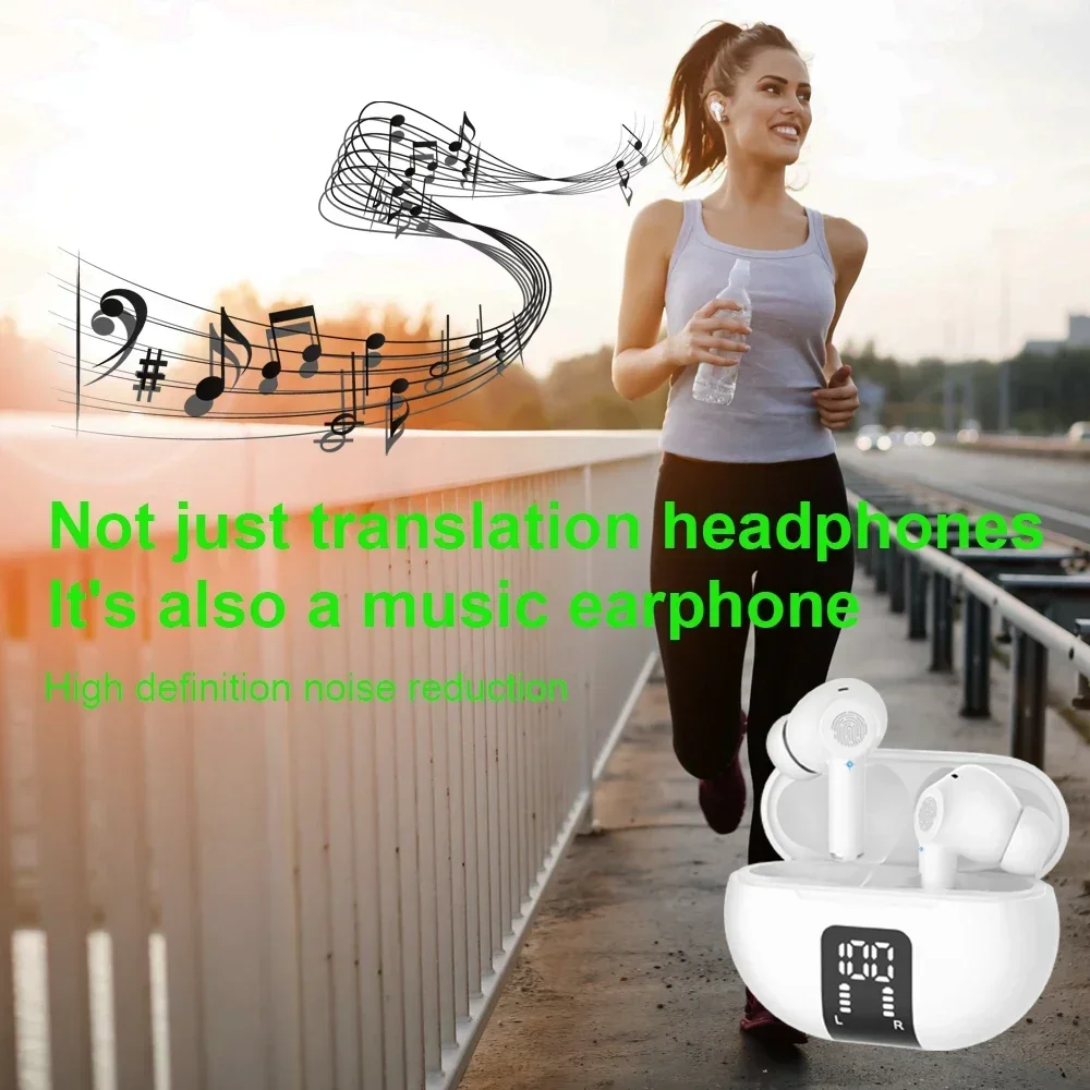

M10 Translation Earphones 144 Languages Instant Translated Smart Voice Translator Wireless Bluetooth 2025 Headset Gift Newest