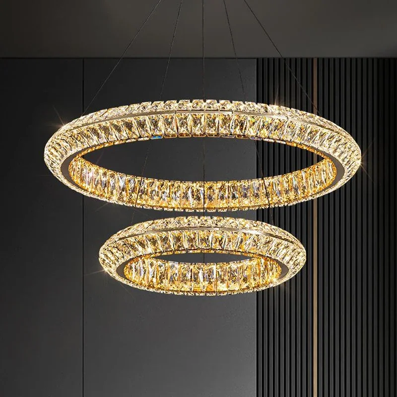 Luxo Crystal LED Pendant Lights, Villa, Living, Sala de jantar, Iluminação Decor, Chandelier Lamp, Interior, Hotel, Bar, Luzes, Fixture