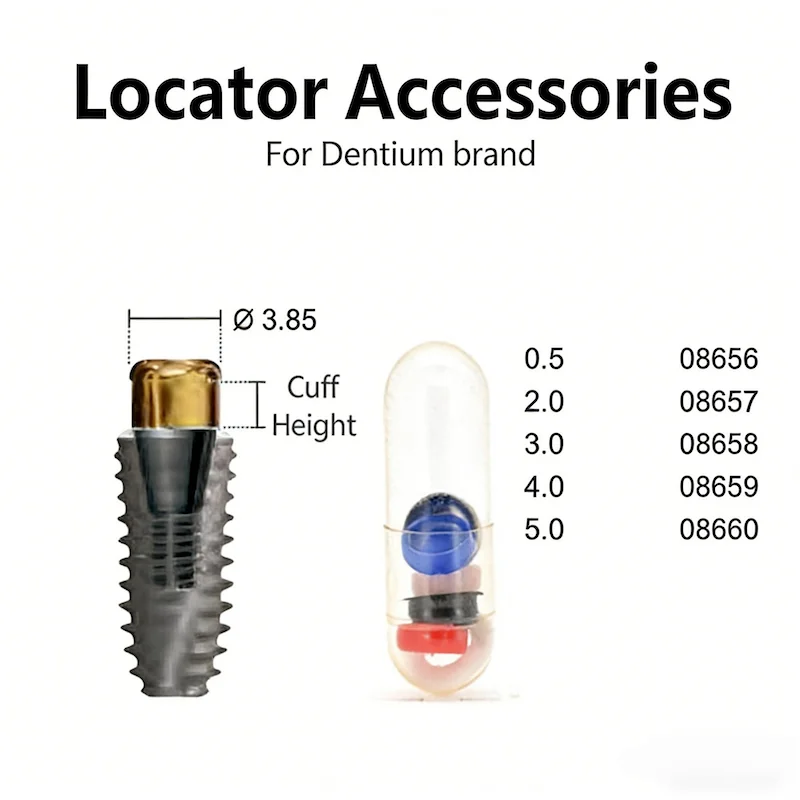 

Dentium System LOCATOR Implant Abutment Kit With Retention Caps Dental Overdenture Attachment Accessories