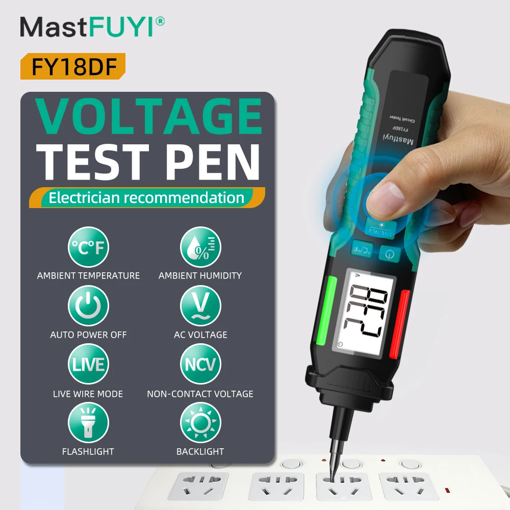 FY18SDF latest voltage tester high-quality &portable Voltage Tester Electrical Pen AC Voltage Electric Detector Smart Breakpoint