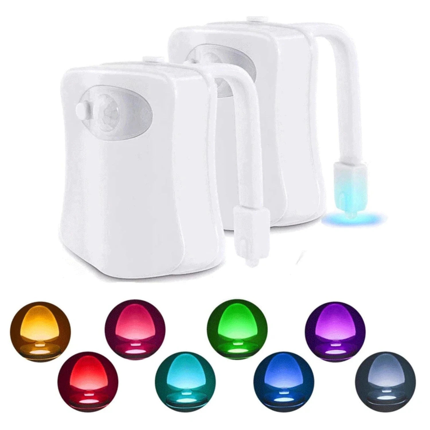 Lampu induksi lampu kursi Toilet LED perubahan warna baru 8/16 lampu ruangan Sensor gerak pintar lampu WC lampu belakang dekorasi Toilet Luminaria