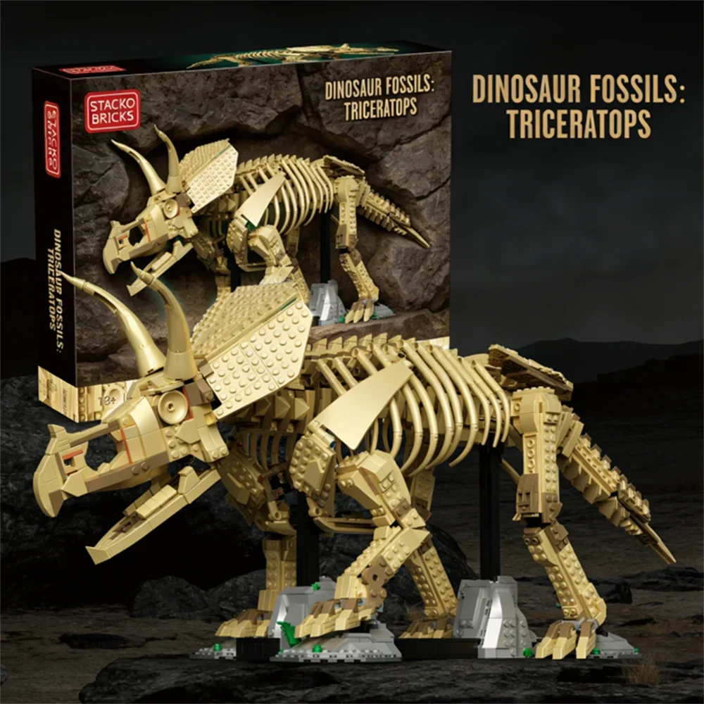 

Dinosaur Triceratops Fossil Skeleton Building Blocks 2688PCS New Dinosaur World Park Toy Suitable for Children Boys Friend Gifts