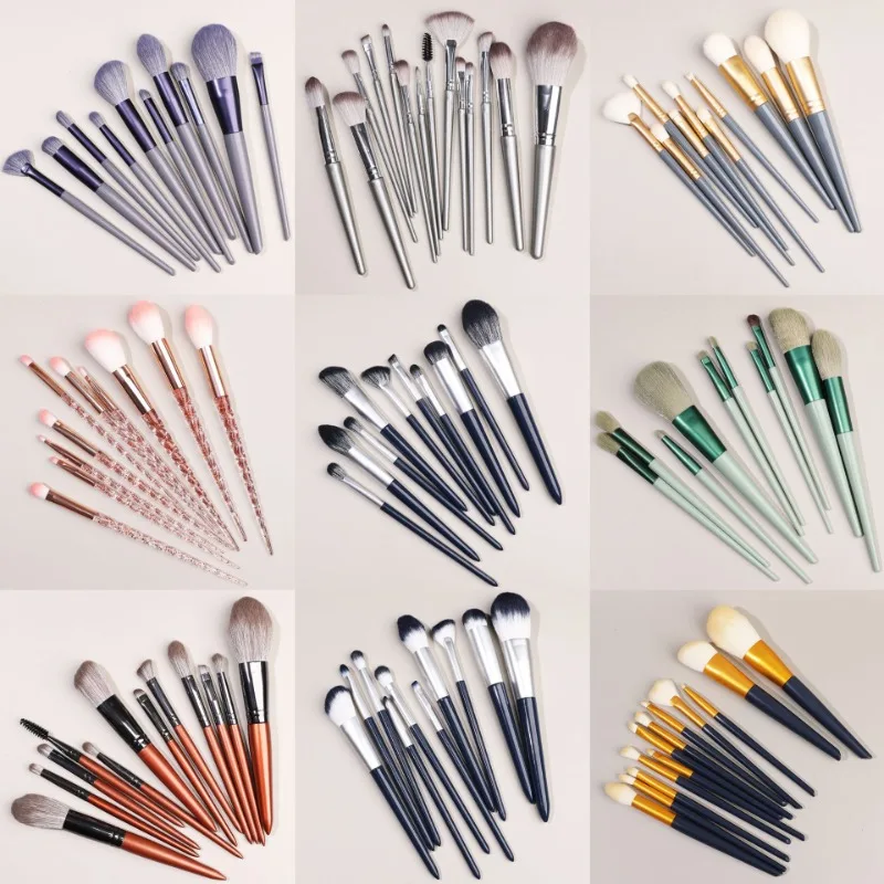 Ensemble de pinceaux de maquillage professionnels, outils de beauté avec sac, fond de teint, correcteurs, ombre à barrage, fard à joues, mélange