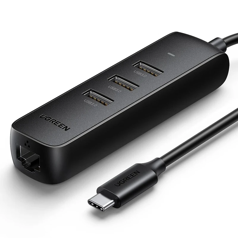 

UGREEN 4 in 1 USB C Hub with 3-Port USB 3.0 and Ethernet Adapter Hub, ABS USB Splitter