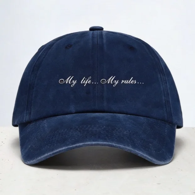 My Life My Rules Baseball Cap fashion Washed Denim hip hop caps Harajuku pop Men women casual snapback hat