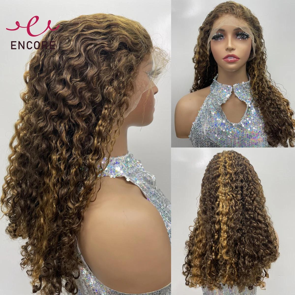 

300% Density 13x4 Lace Frontal Hair Wigs 10-20 Inch Brazilian Remy Human Hair Wigs Highlight Ombre Kinky Curly Hair HD Lace Wigs