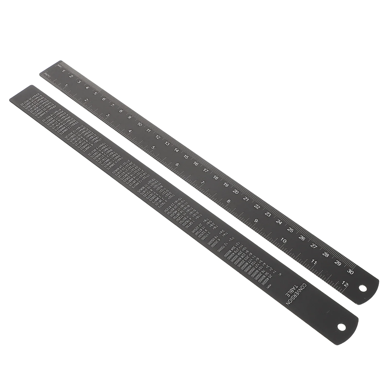 

2Pcs Metal Engineering Ruler Black Flat Precision Woodworking Measuring Tool Versatile Multifunctional Crafting