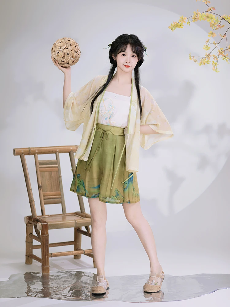 

Your Dynas Song Sle Hanfu orts Женская традиционная китайская одежда Летняя модная универсальная повседневная одежда костюм Han