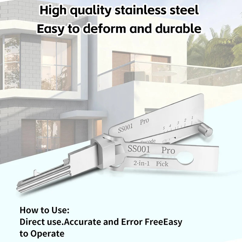 Ss001 2-in-1 Lock Picking Tool Easy to Understand Locksmith Tool