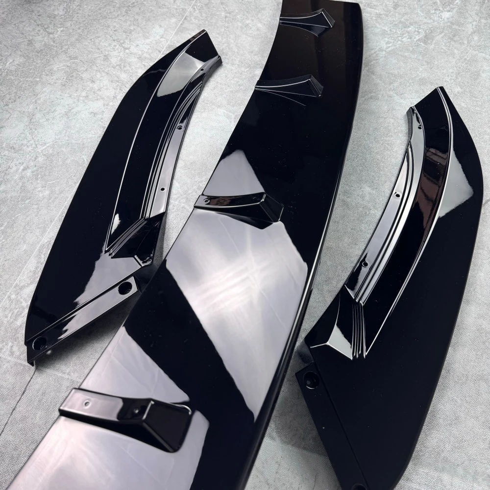 Dla VW Volkswagen Passat B8 Przedni zderzak Dyfuzor Spoiler 2017 2018 2019 Czarny błyszczący Splitter Osłona Wykończenie Ochraniacz Zestaw karoserii — zdjęcie 7