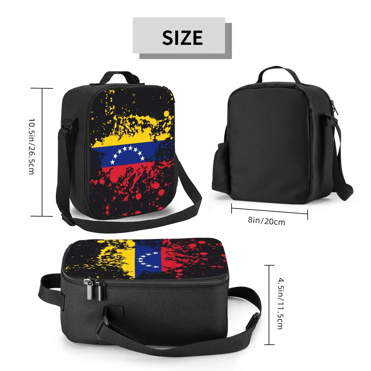 Sac à lunch personnalisé Venezuela Feel Ink Splatter pour hommes et femmes, glacière chaude, boîte à lunch isolée pour enfants, écoliers