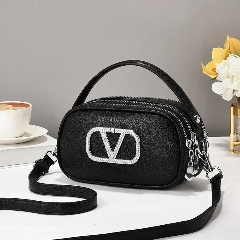 

Women's Crossbody Bag Leather Messenger Shoulder, Luxury Brand Handbags Elegant Tote With Multiple Organizational Features