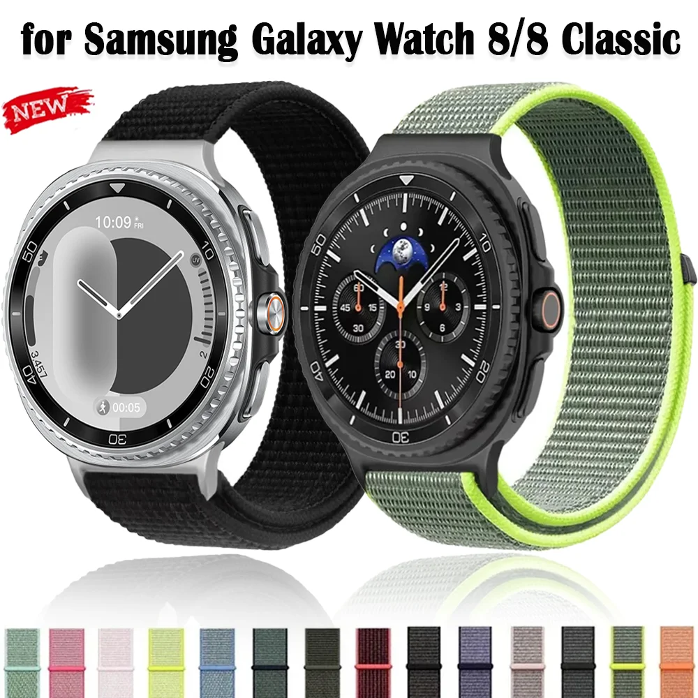Official Nylon Loop Strap for Samsung Galaxy Watch 8 Classic 46mm Metal Connecting Sport Bracelet Galaxy Watch 8 40mm 44mm Band
