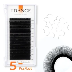 TDANCE-pestañas postizas profesionales, suministros de extensión de pestañas clásicas de visón, 16 filas, volumen ruso, 5 cajas por lote