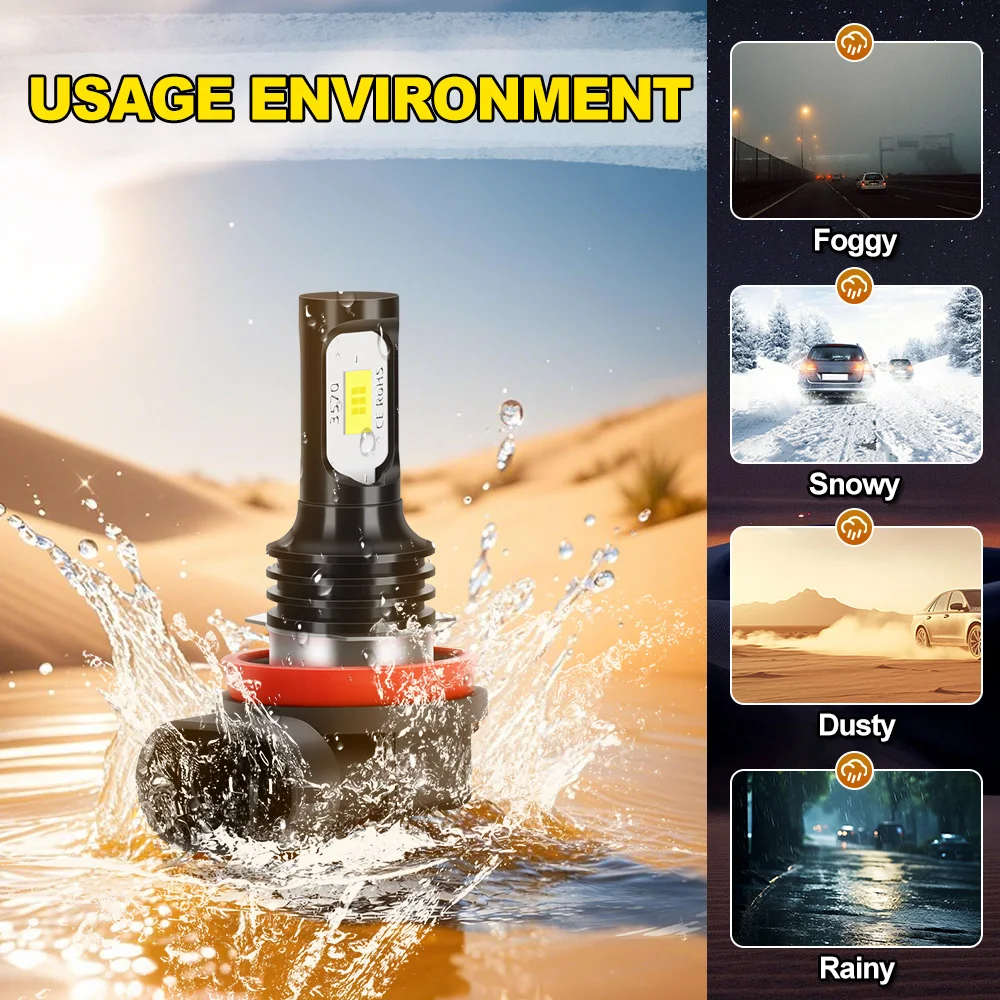 2Pcs 6000K LED Fog Lamp Car Fog Light Front Bulb Plug and Play For Mercedes-Benz E GL GLK ML