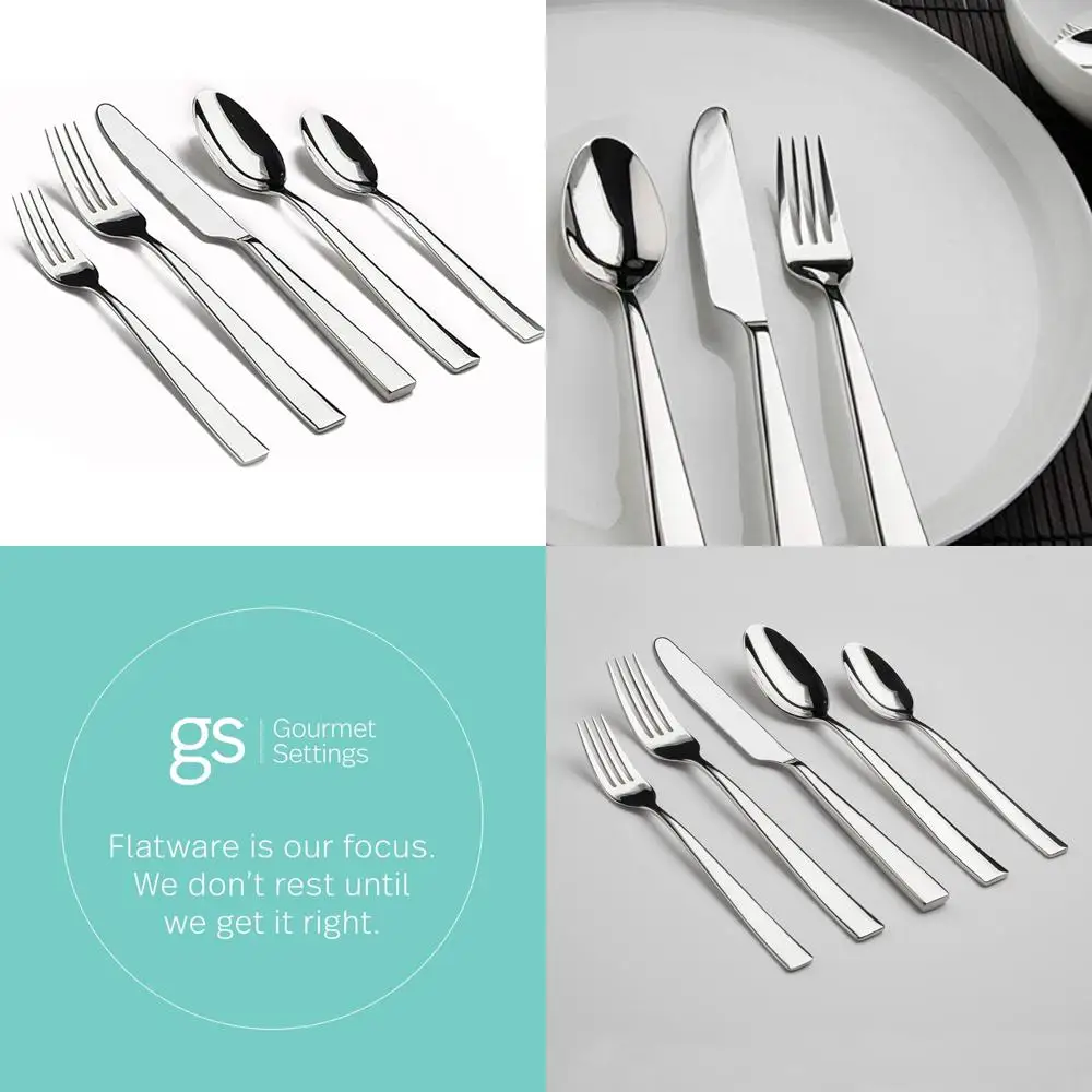 

12-Piece Stainless Steel Silverware Set with Knife, Fork, and Spoon for Kitchen Dining