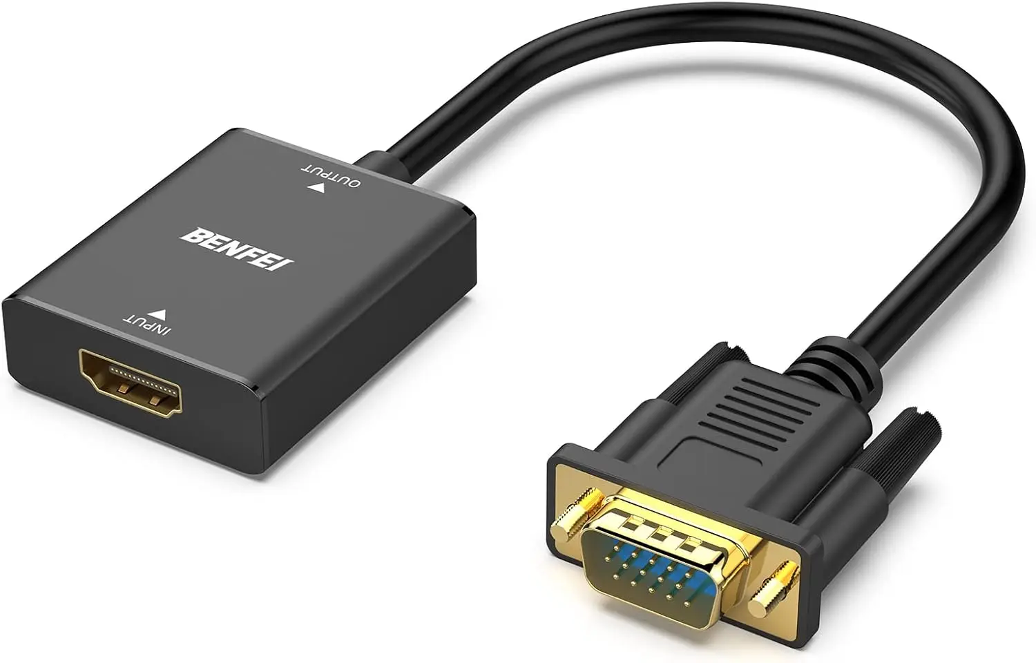 HDMI to VGA Adapter with 3.5mm Audio, 1080p@60Hz, Uni-Directional, for TV Stick, PC, Monitor, Projector