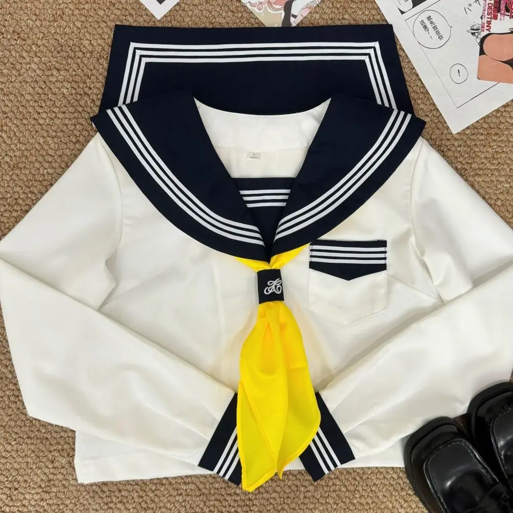 2024 giappone New Sailor Outfit donna Summer Seifuku Sailor Suit studente di scuola coreano Jk Uniform gonna lunga a maniche corte