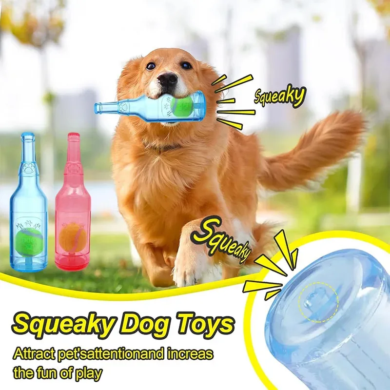 

Squeaky Water Bottle Dog Toy for Aggressive Chewers, Durable Chew Toy for Medium & Large Dogs