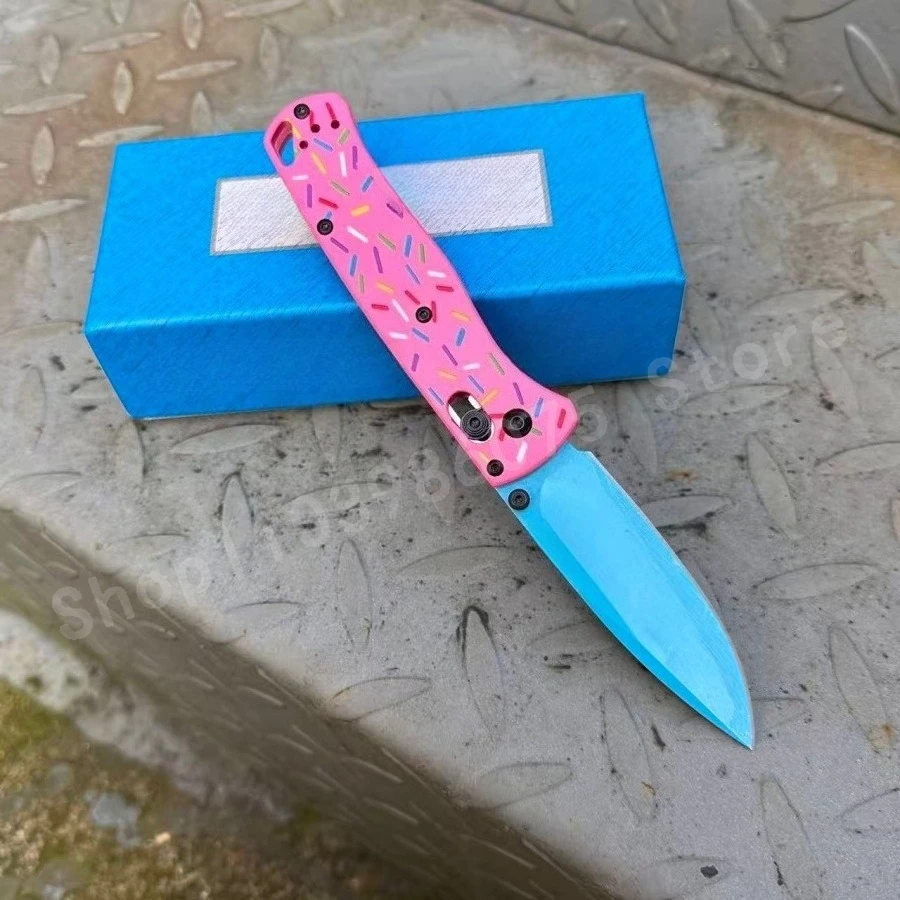 1pc BM 535 High-quality Folding Knife High-hardness Blue D2 Blade G10 Handle Outdoor Jungle Hiking EDC Tool Knife Men's Gifts