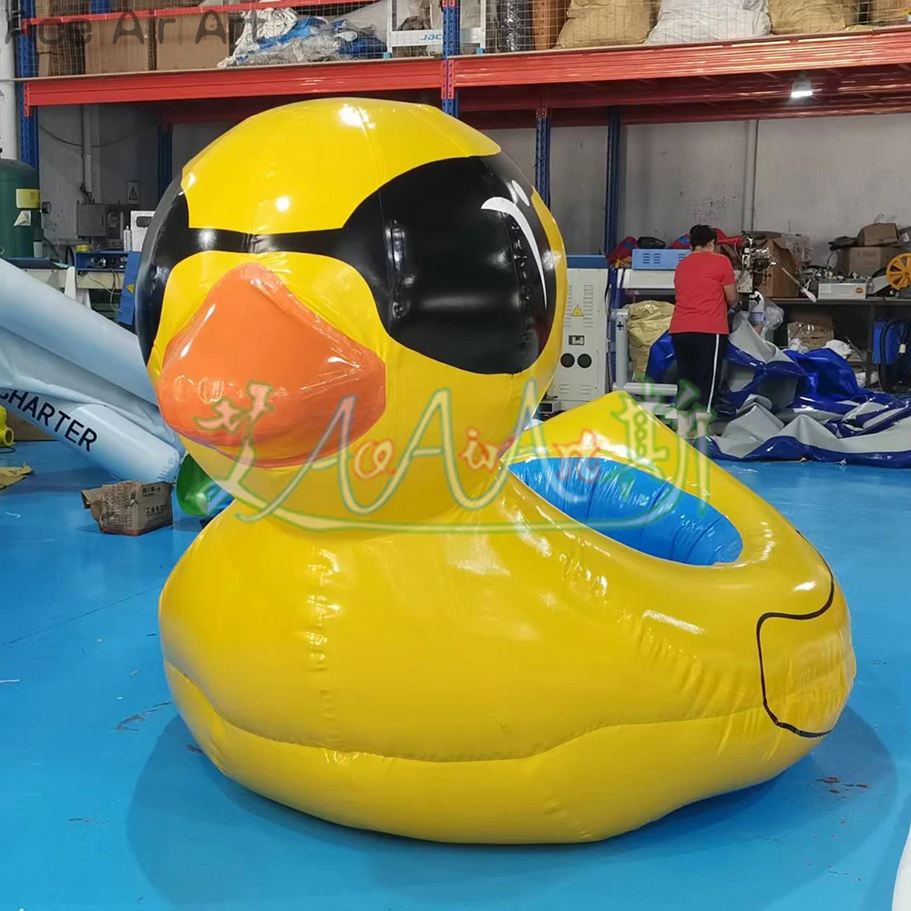Sommer-Wasserspaß, aufblasbares Entenform-Schlauchwerkzeug, schwimmendes, langlebiges PVC, kleine gelbe Ente, Poolseen, Tageschlauch nach einem Boot