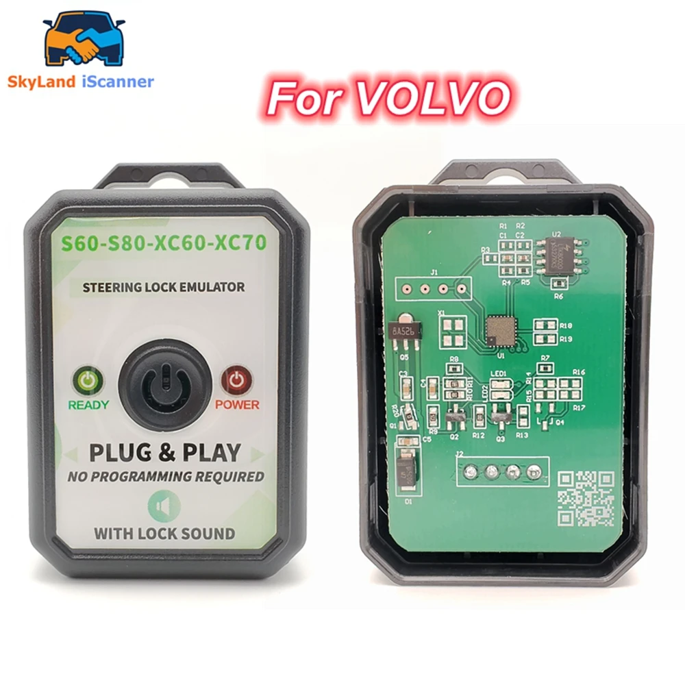 

2026 Latest Quality Universal Steering Lock Emulator For VOLVO S60 S80 XC60 XC70 With Sound No Programming Plug and Play