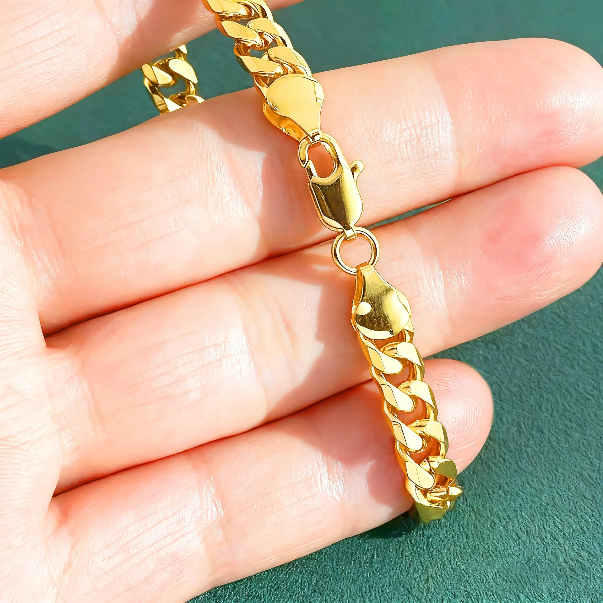 Luxury 24K 9999 Pure Gold real gold Men's Japanese Buckle Round Grinding Encryption Cuban Necklace Bracelet