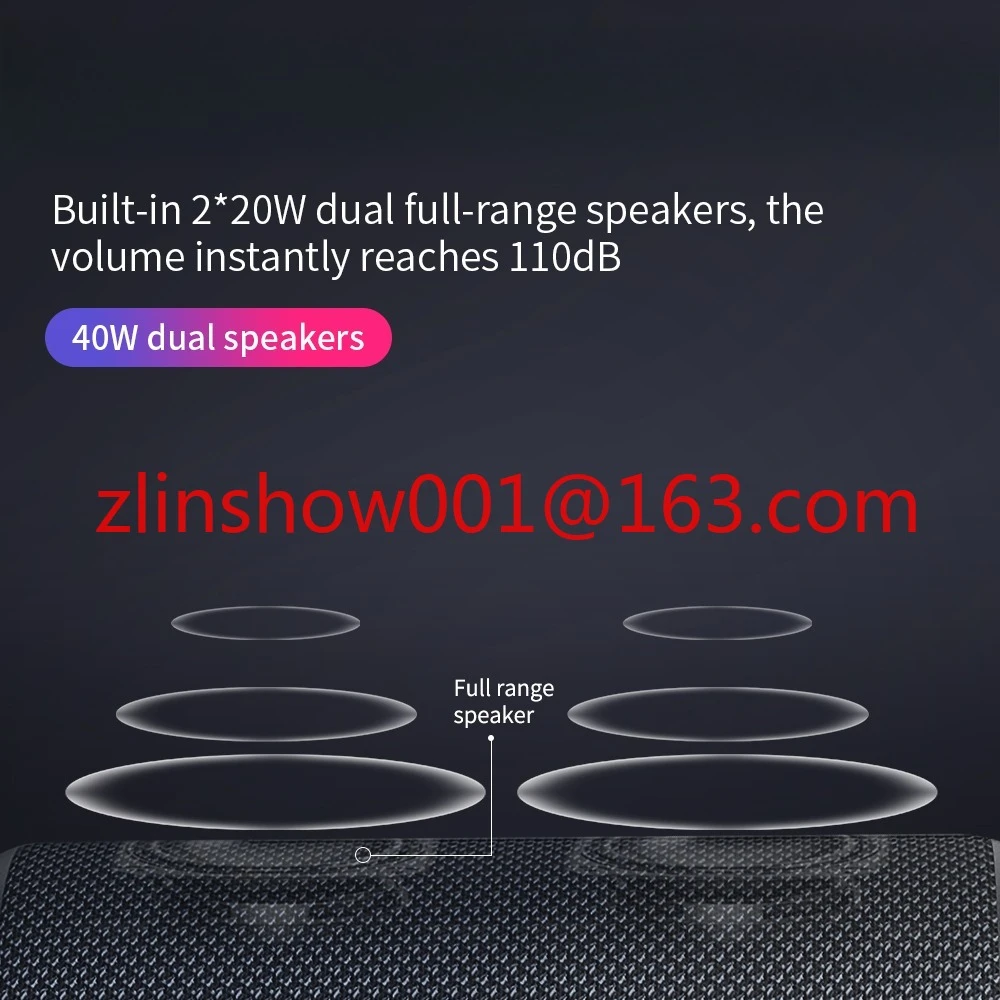

Wireless BT Speaker Enhanced Bass Portable Speaker with 24H Playtime, APP Control, IPX7 Waterproof for Camping Party