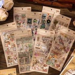 3 pçs vintage scrapbooking adesivos antigos retro adesivos estéticos para diy arte artesanato caderno álbum diários planejadores