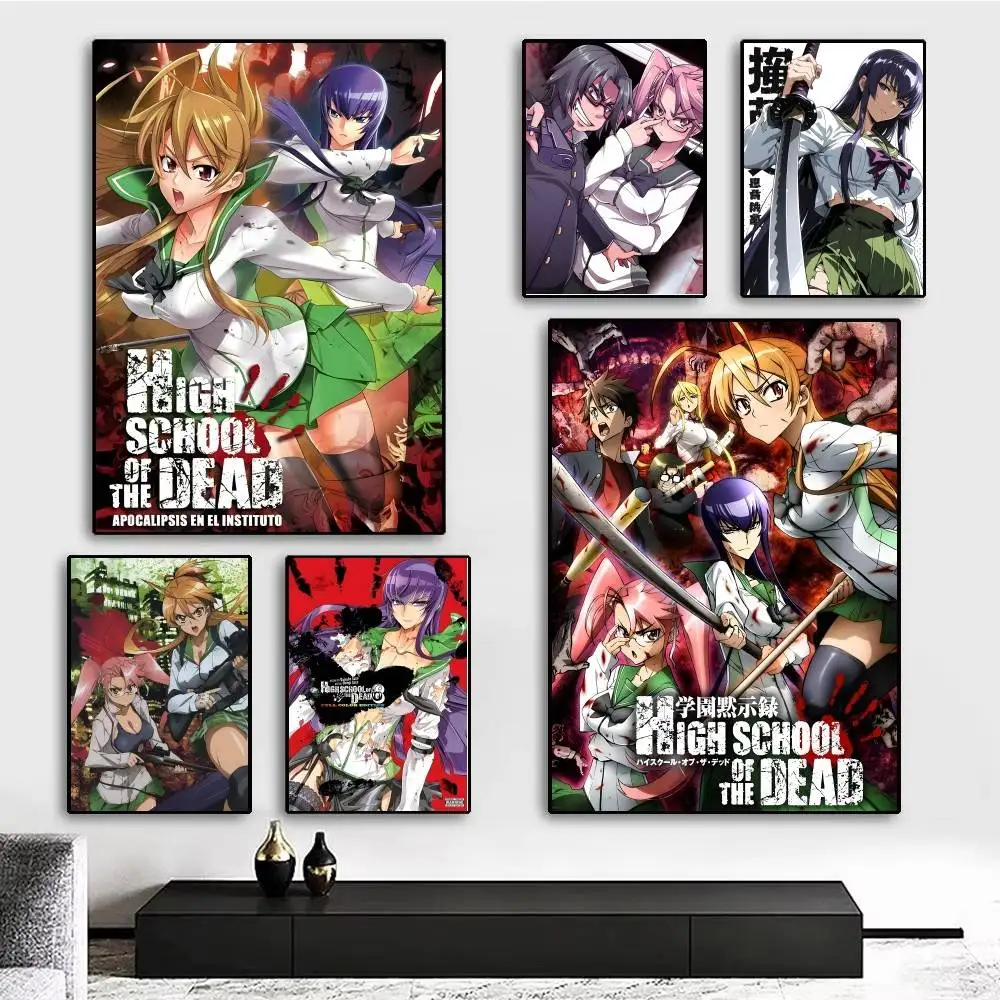 1pc Anime H-Highschool Of The Dead Poster Sticker Print Waterproof Wall Art For Living Room Bedroom Home Decor