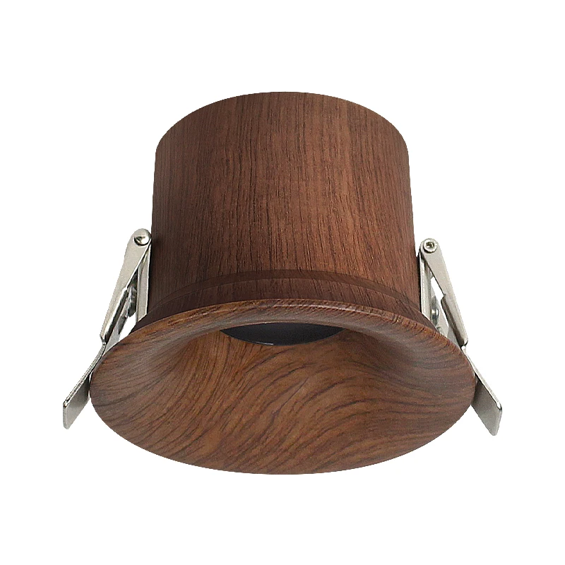 Frameless new embedded medieval walnut grain curved surface non-pre-embedded deep cup 75 downlight small hill spotlight
