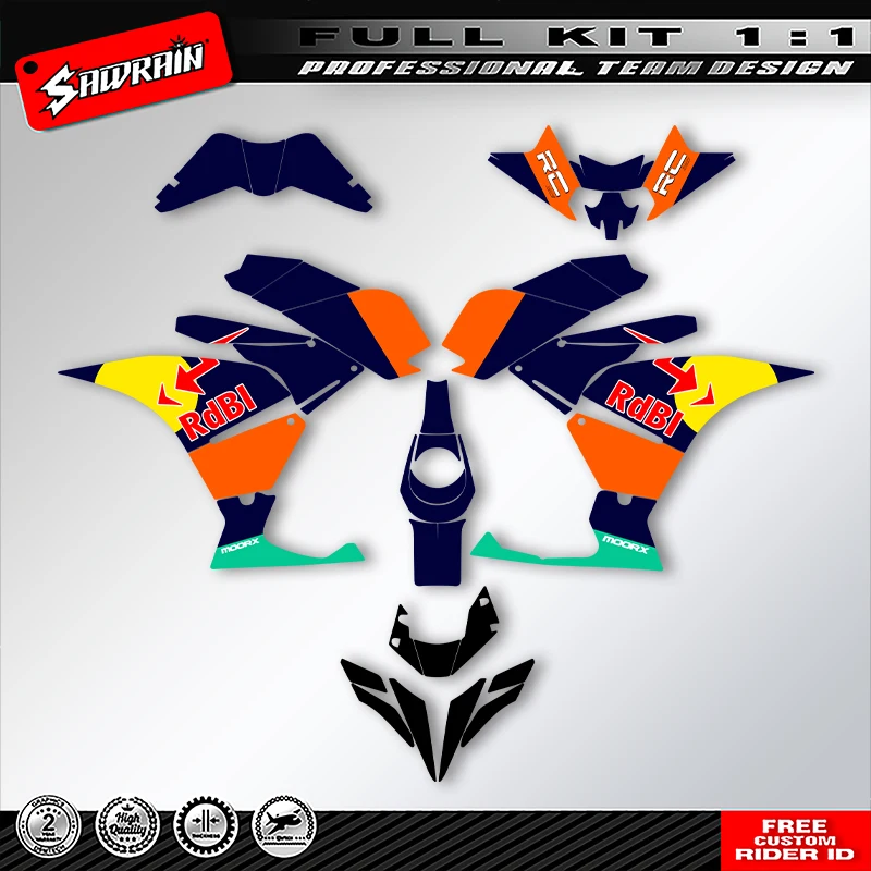 

Sawrain Motorcycle Graphics Backgrounds Decals Stickers Kit Number Name Custom For KTM RC250 390 2017 2018 2018 2020 001
