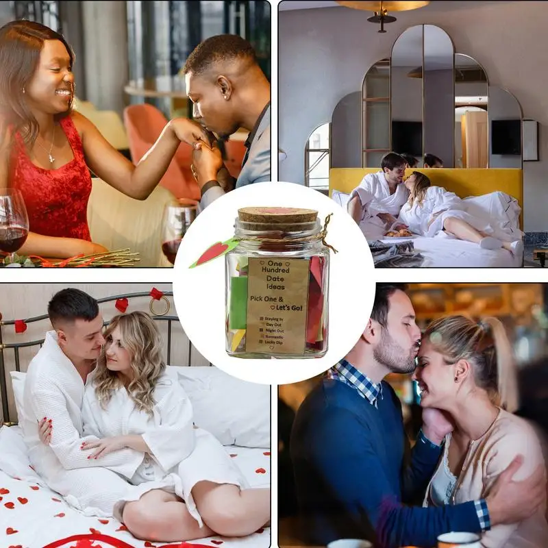 قائمة مرجعية أكاديمية تحفيزية للأزواج ، أواني ملاحظات للتاريخ والليلة ، هدية الخطبة ، ملونة ، مغامرة ، جديدة