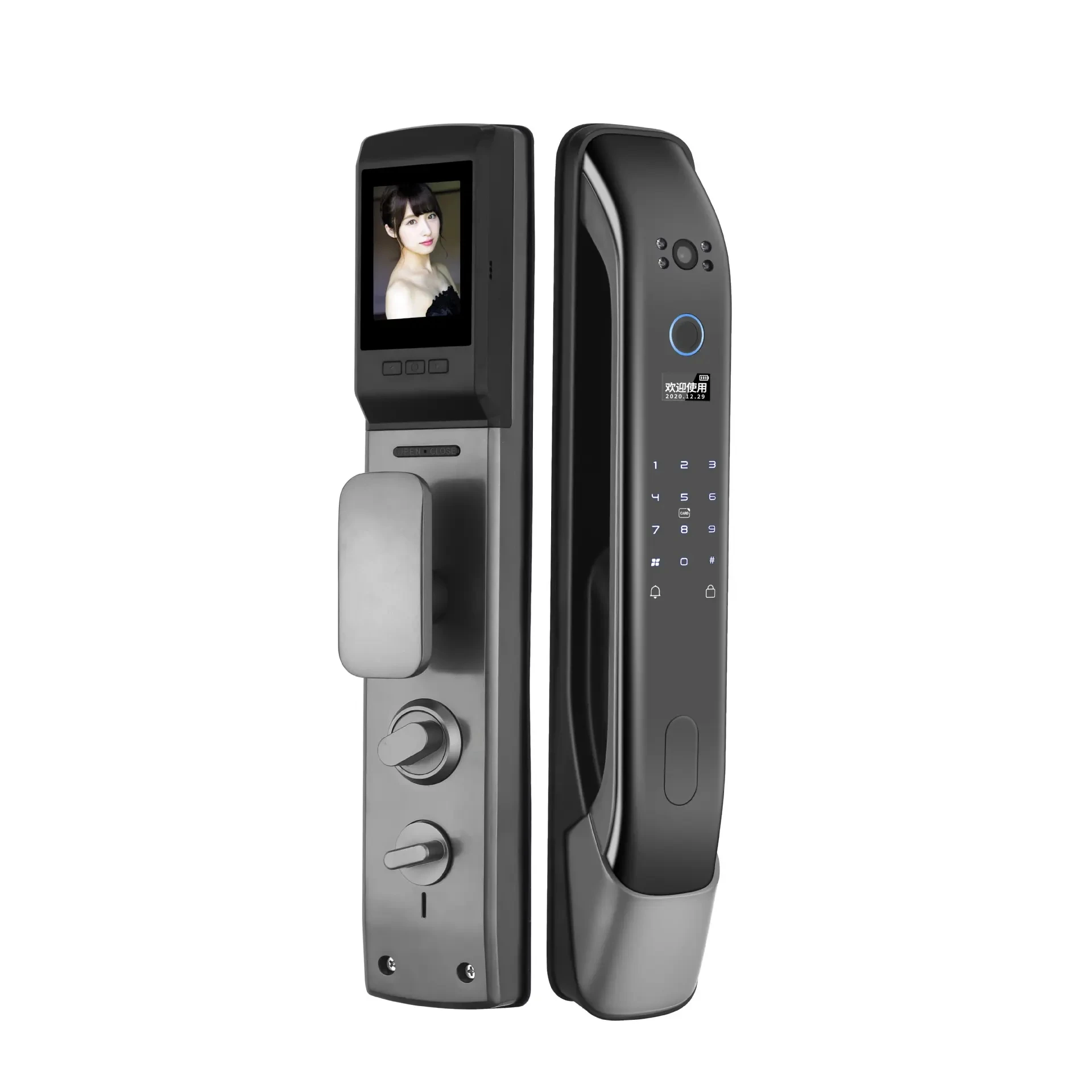 

July008 Cloud Facial Tuya Wi-Fi Ttlock Smartlock с отпечатком пальца Автоматический 3d дверной замок с распознаванием лиц Цифровой умный замок с краем