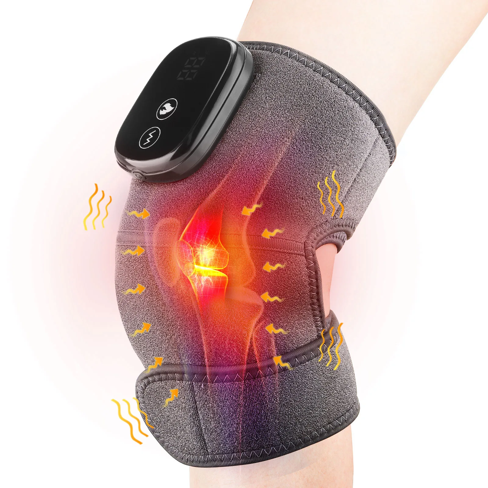 High Quality Massager Comfortable Keep Warm Function and Pu & Polyester Material Adult Knee Pads