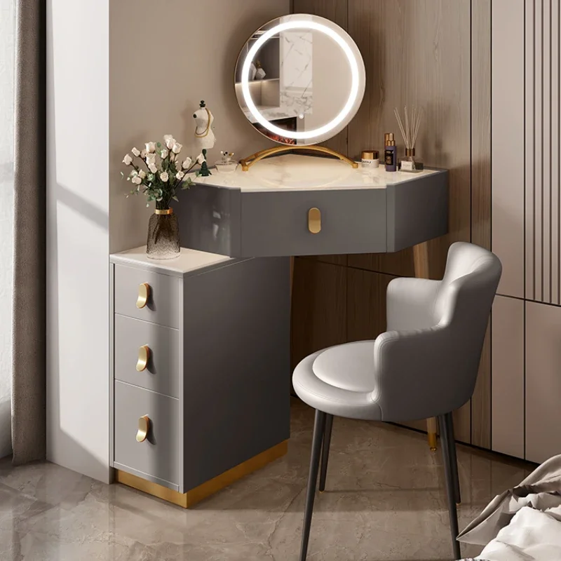 Luxury Solid Wood Dressing Table Corner Modern Simple Storage Combination Triangle Household Makeup Tables Bedroom Furniture