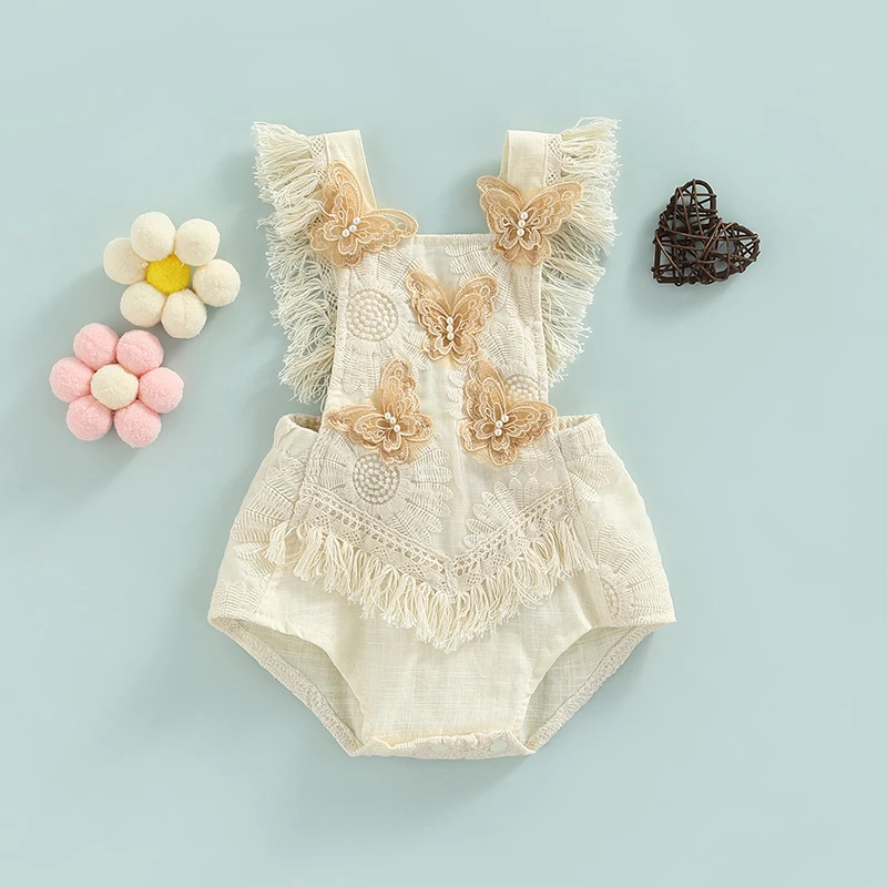 Summer Baby Girls White Romper Bodysuit Princess Infant Sleeveless Jumpsuits Clothes Newborn Playsuits