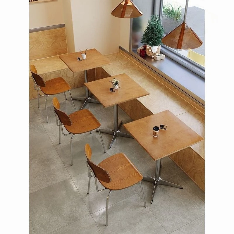 Table and chair combination furniture milk tea dessert shop indoor table dining table