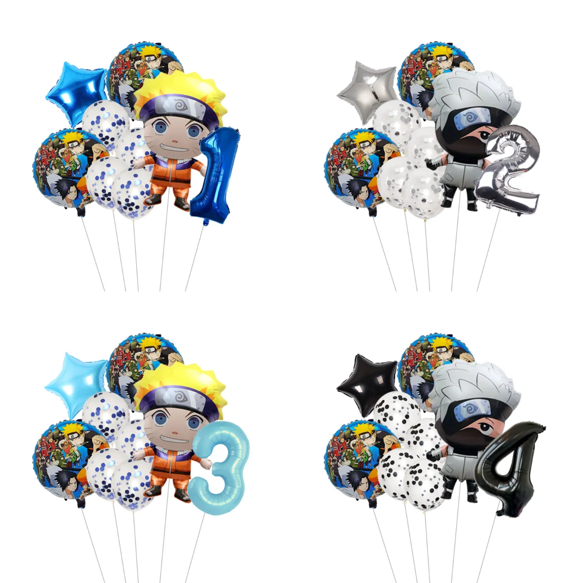 

Naruto Shippuden Number Balloon Combo Number Foil Uzumaki Naruto Character Latex Balloons for Age-themed Birthday