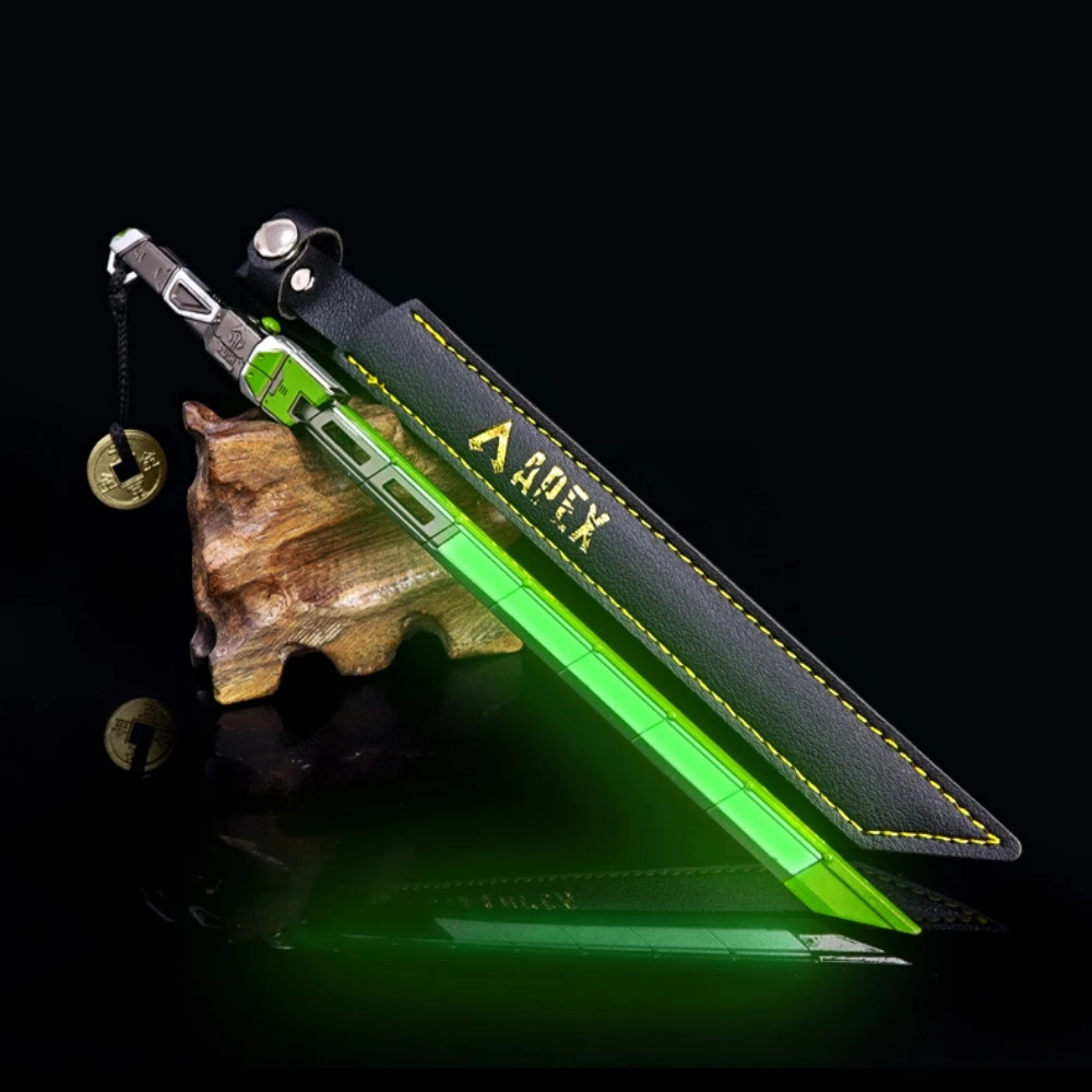 Apex Legends Game Peripheral Metal Weapons Model Hidden Blade Fluorescent Version Handicraft Sword Keychain Toy Ornament 22cm
