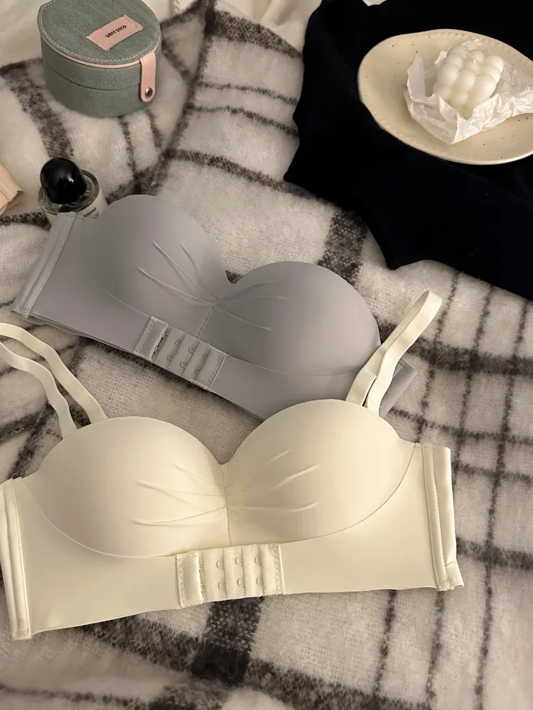 

MOYISU свадебный бюстгальтер пуш-ап с застежкой спереди без бретелек-трансформер с лямкой на шее, бесшовный противоскользящий подъемник для свадебных платьев | Полный охват