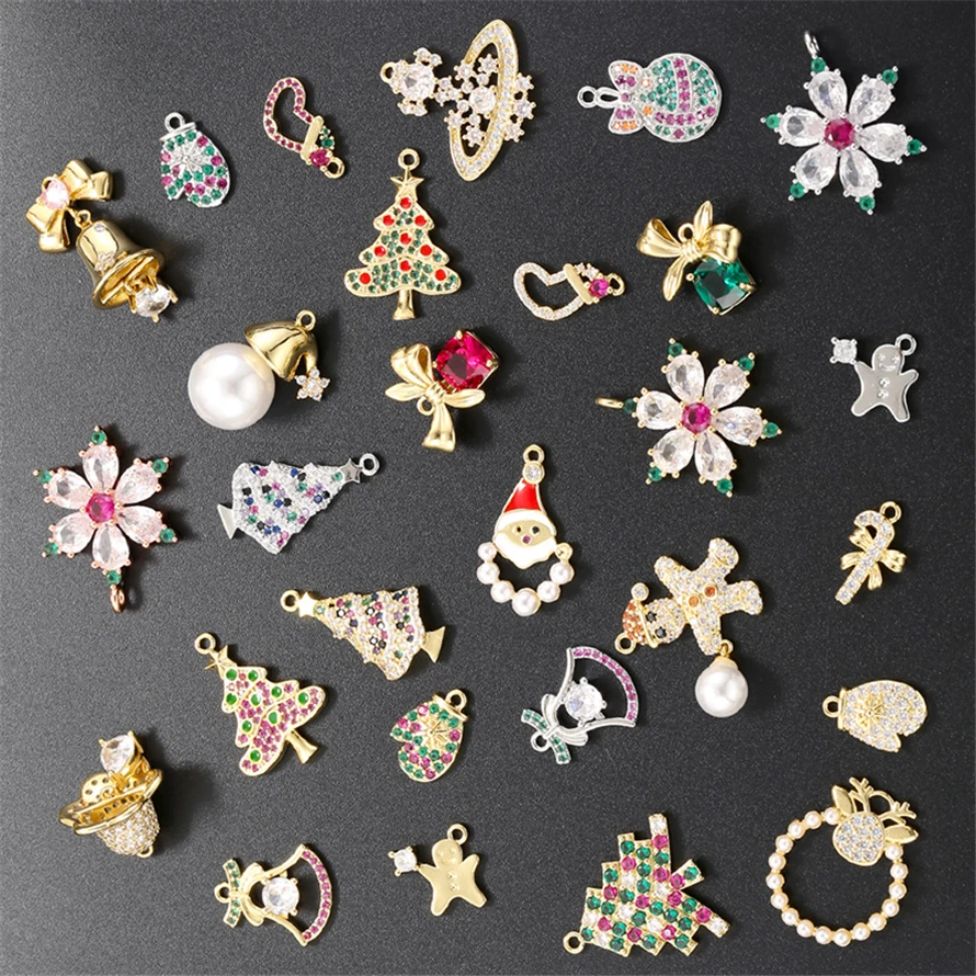 

Santa Claus Theme Pendants From Christmas Tree Collection Available for DIY Jewelry Making Handmade Happy new year Accessories