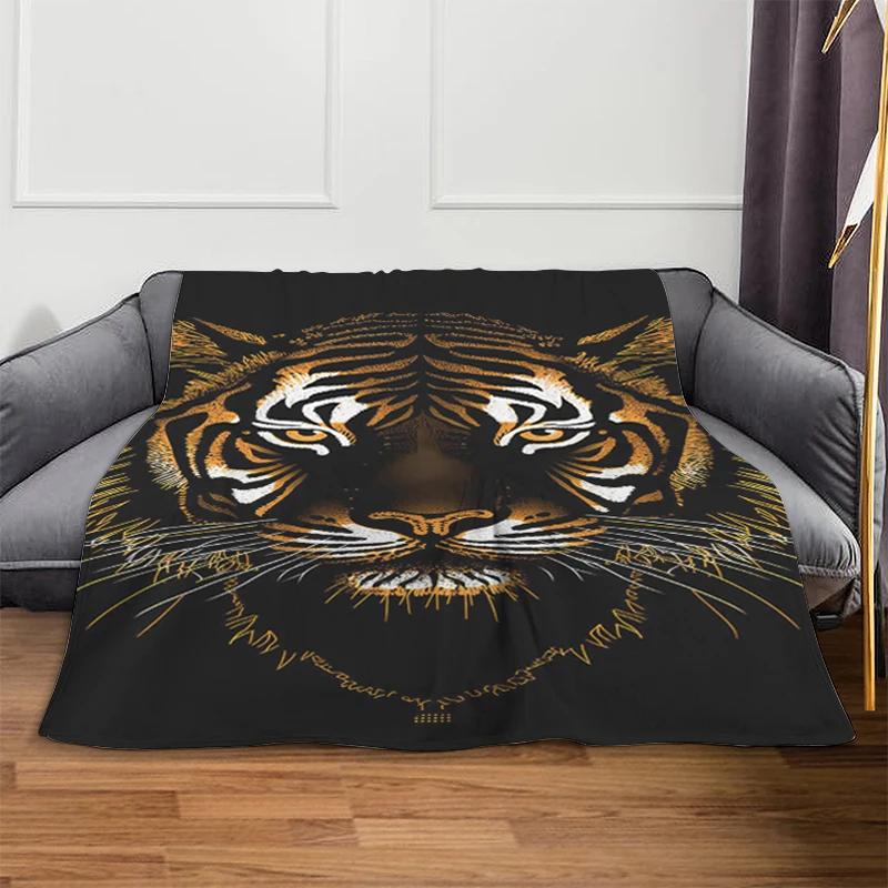 Sofa Blankets A-Tigers Camping Blanket King Size Blanket Fluffy Soft Blankets Microfiber Bedding Warm Knee Bed Fleece Custom