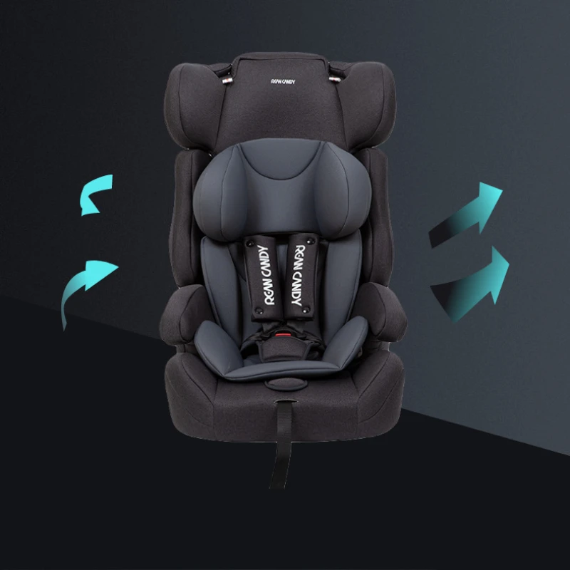 EG84 Asiento de coche plegable multifunción, refuerzo de seguridad universal para niños, silla de bebé compacta de 9 meses a 12 años,