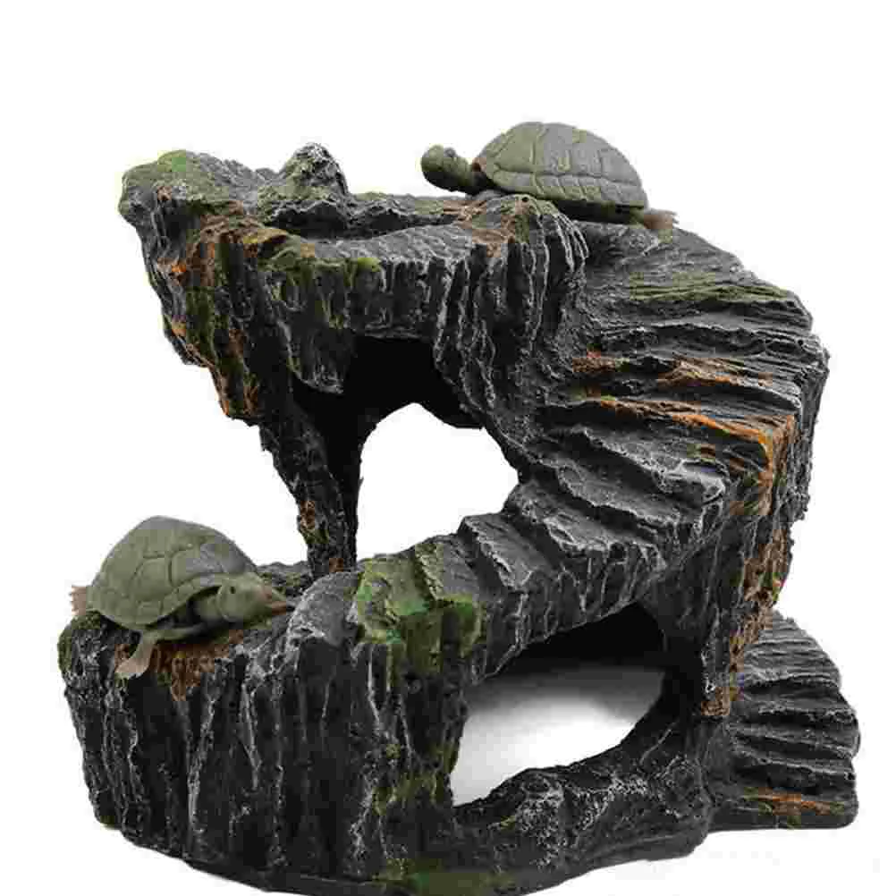 Turtle Terrace Tortoise Basking Platform Tortoise Climbing Platform Fish Hiding Cave Aquarium Supplies Reptile