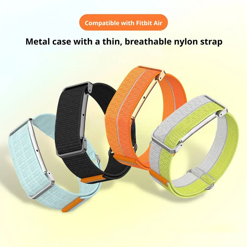Nylon Loop Sports Watch Strap For Google Fitbit Air Rubber Bracelet Breathable Band Wristband Correa Replacement Accessories