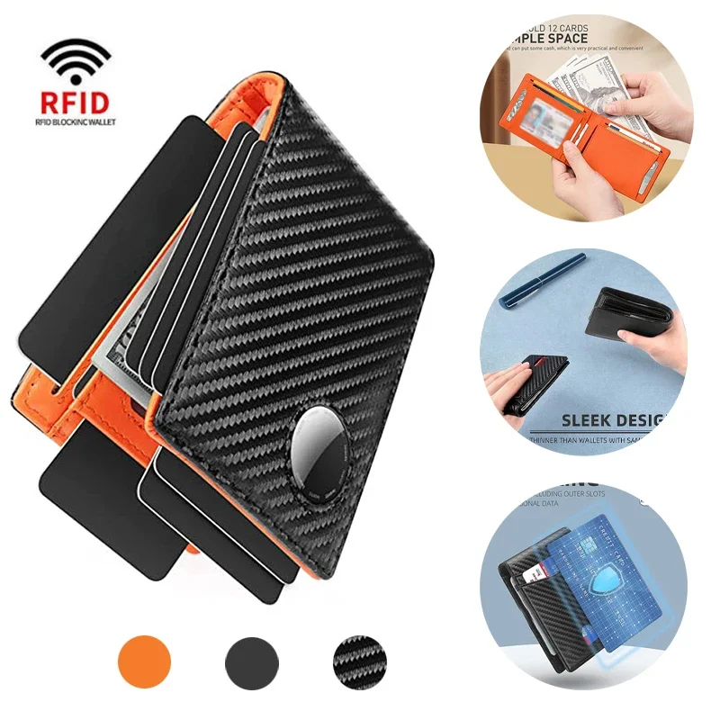 Purses Luxury Wallets Men  محافظ نقود رجالية Bank Credit Card Holders with Apple Air Tag RFID Blocking for AirTag Wallets Women