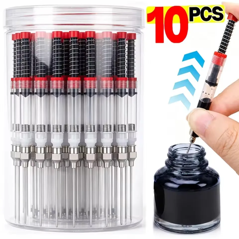 1-10PCS Fountain Pen Ink Absorber Spring Filler for Converters Stationery Ink Syringe Device with Connector for Fountain Pens